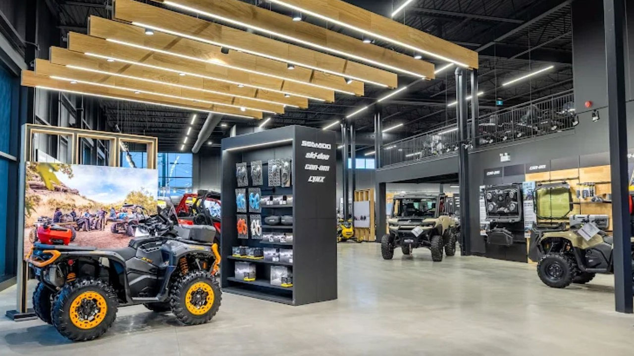Interior view of a BRP authorized dealership