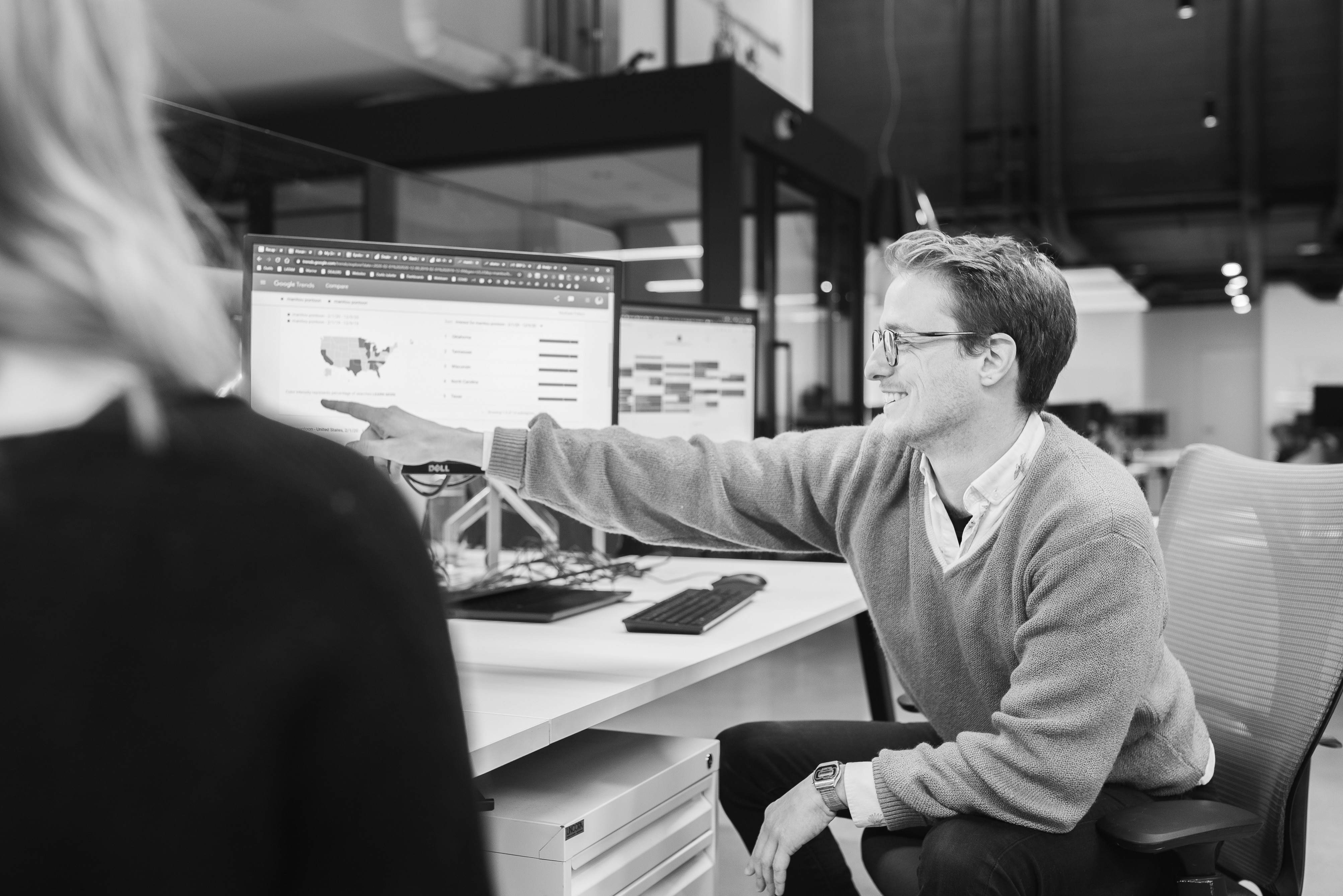 Employees in a BRP office