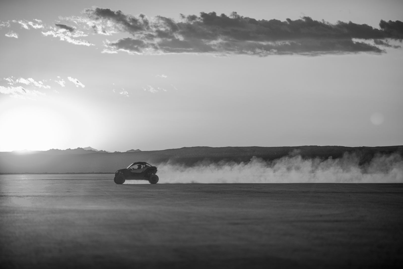 Can-Am Side-by-side vehicle riding in the desert