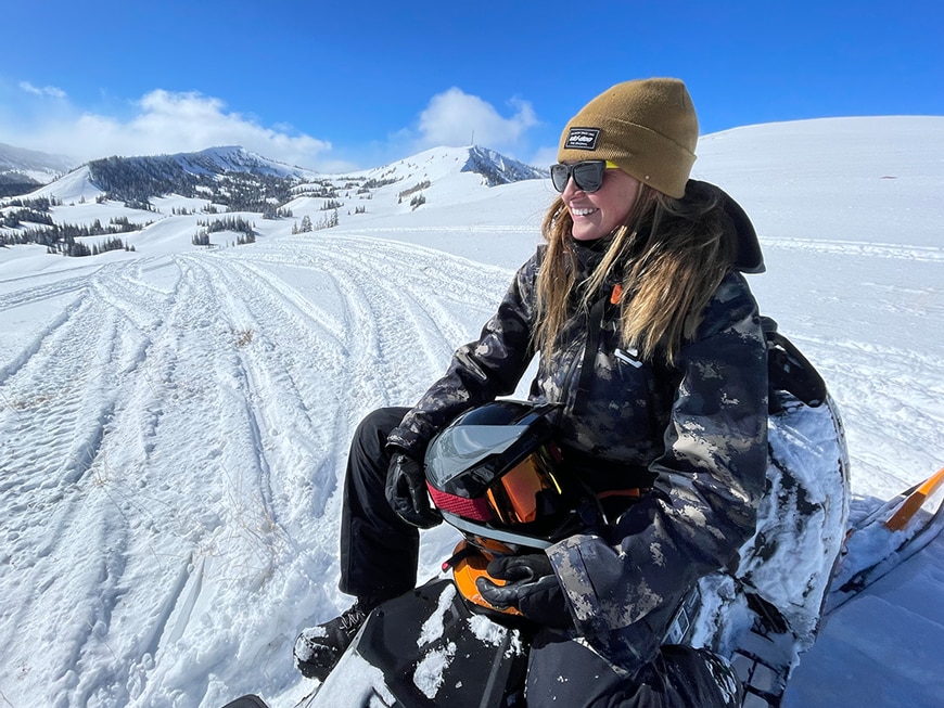 Ski-Doo snowmobile ambassador Stefanie Dean